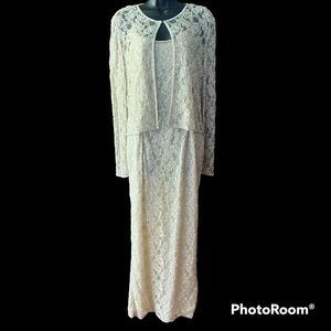 Vintage Stenay Cream Beaded and Sequin Evening set